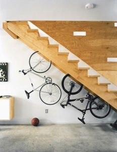 Bike storage solutions under the staircase